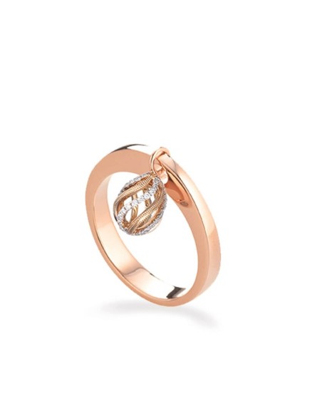 Tsars Collection 9Nine Ring mit Rosenspiralen-Ei-Anhänger