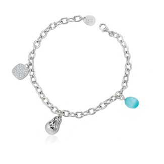 Bracciale Tsars Olga con charms ovetto, matriosca e pavè