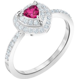 Anello cuore rosso Swarovski e pavè di cristalli 5470694