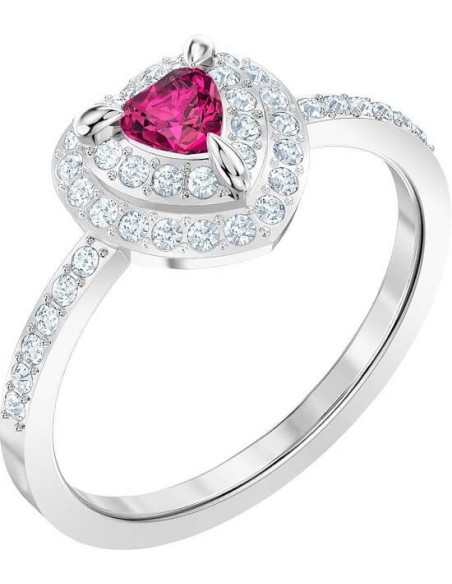 Swarovski Ring mit rotem Herz und Kristallpavé 5470694