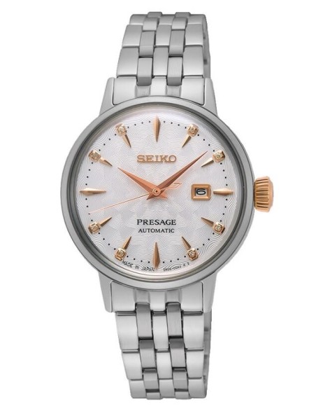 Seiko Presage White Cocktail Damenuhr mit Diamanten SRE009J1