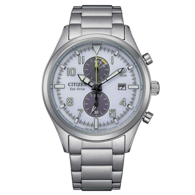 Orologio Citizen Chrono Classic Eco-Drive bianco - CA7028-81A