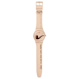 Swatch watch La Trahison Des Images beige - SO29Z124