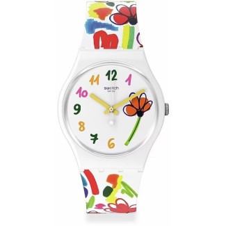 Swatch Flowerz Uhr mit Blumen - SO28W108