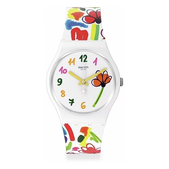 Swatch Flowerz Uhr mit Blumen - SO28W108