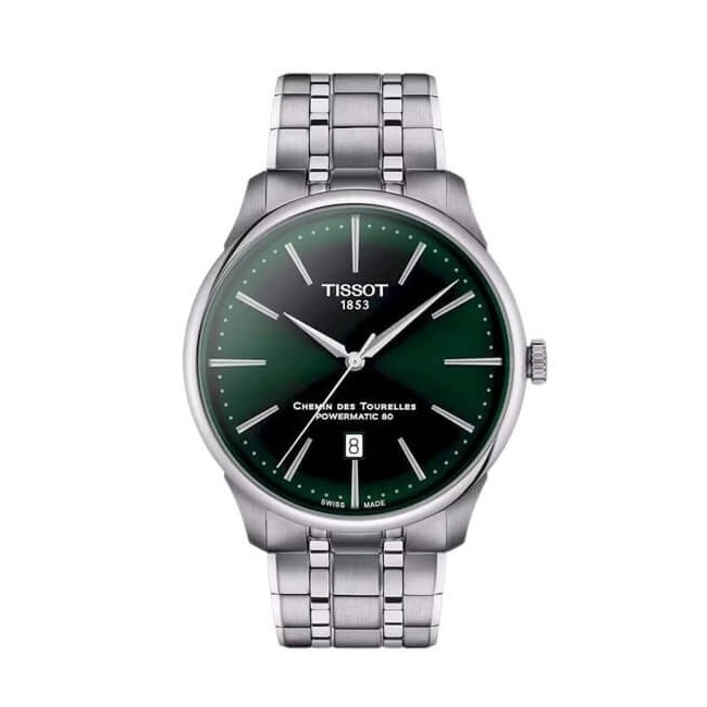 Orologio Tissot Chemin de Tourelles 42mm verde - T1394071109100