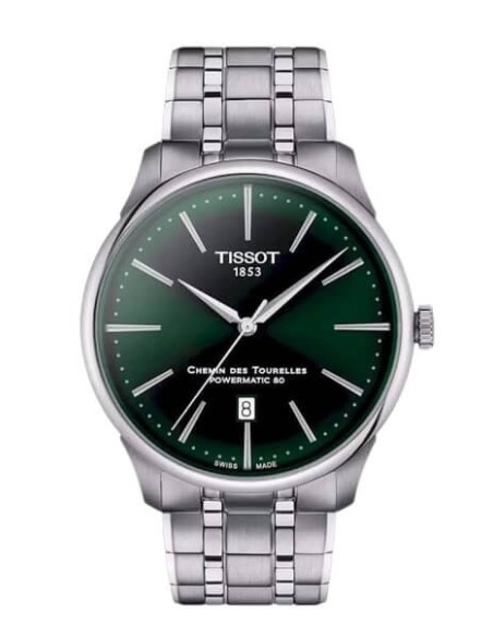 Orologio Tissot Chemin de Tourelles 42mm verde - T1394071109100