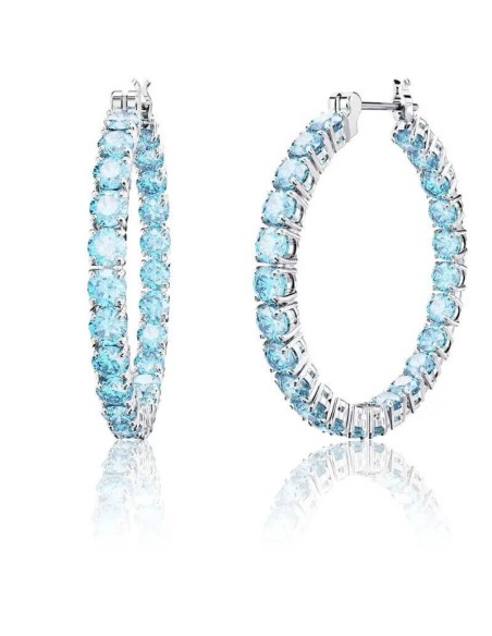 Swarovski Matrix Circle Earrings with blue crystals - 5647446