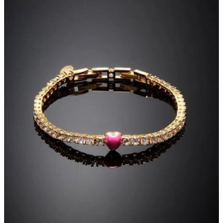 Chiara Ferragni Little Neon Heart Tennis Bracelet Pink Heart J19AWD08