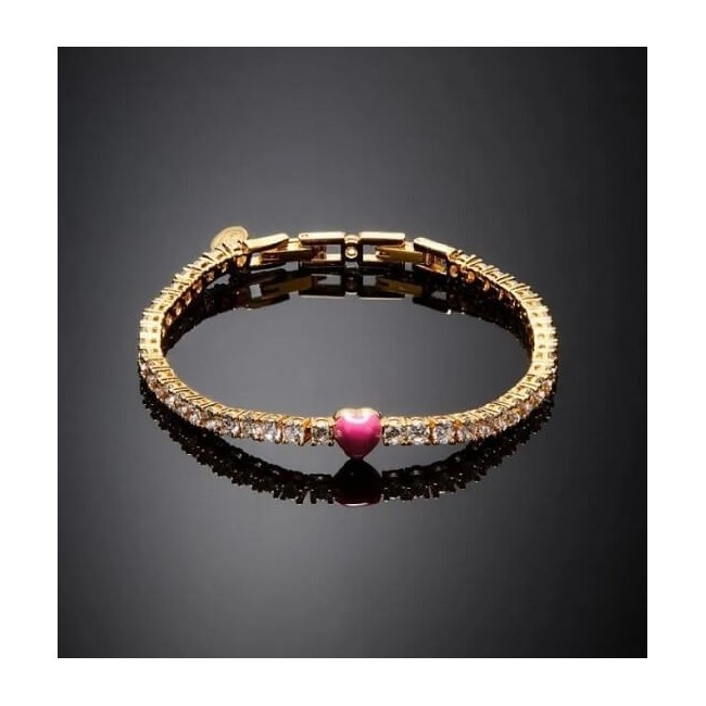 Chiara Ferragni Little Neon Heart Tennisarmband Pink Heart J19AWD08