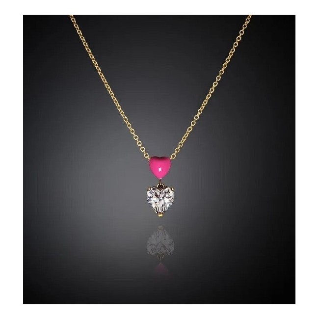 Chiara Ferragni Pink Heart Neon Herz Anhänger Halskette J19AWD01