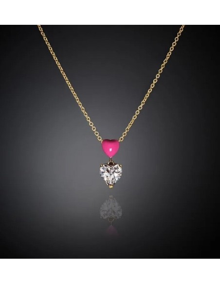 Chiara Ferragni Pink Heart Neon Herz Anhänger Halskette J19AWD01