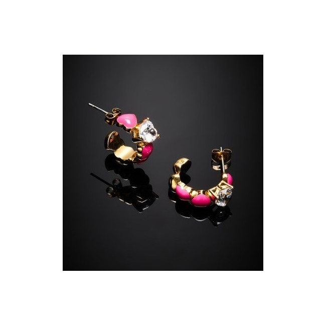 Chiara Ferragni Neon Heart Circle Ohrringe rosa Herz J19AWD05
