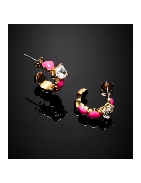 Chiara Ferragni Neon Heart Circle Ohrringe rosa Herz J19AWD05