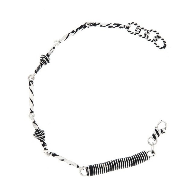 Giacomo Burroni bracciale Indomitus rigido argento con nodi BC0309