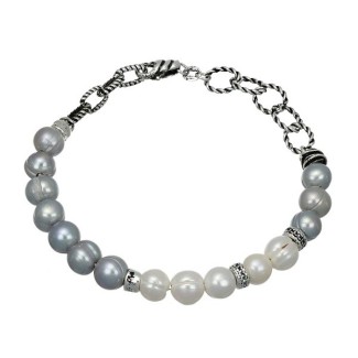 Giacomo Burroni man bracelet Indomitus with pearls MBC0052