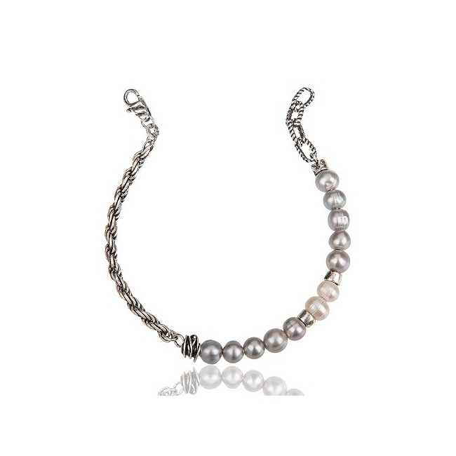 Giacomo Burroni Herrenarmband Indomitus mit Perlen MBC0053