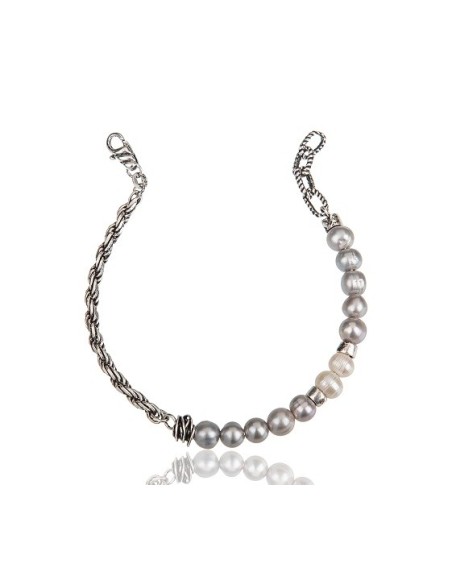 Giacomo Burroni man bracelet Indomitus with pearls MBC0053