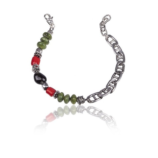 Giacomo Burroni Indomitus Herrenarmband mit Steinen MBC0046