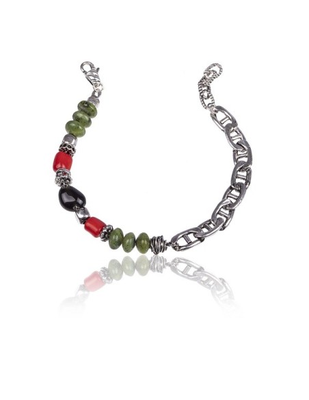 Giacomo Burroni Indomitus Herrenarmband mit Steinen MBC0046