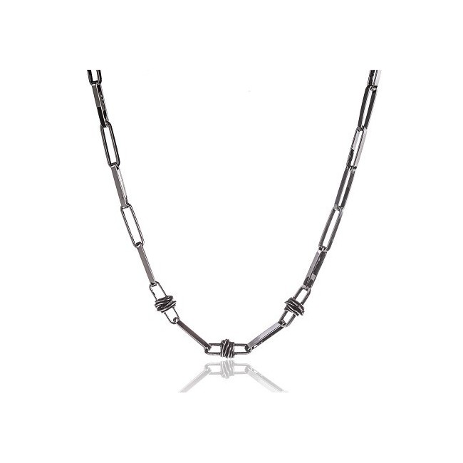 Giacomo Burroni Indomitus Halskette mit rechteckiger Kette BC0303