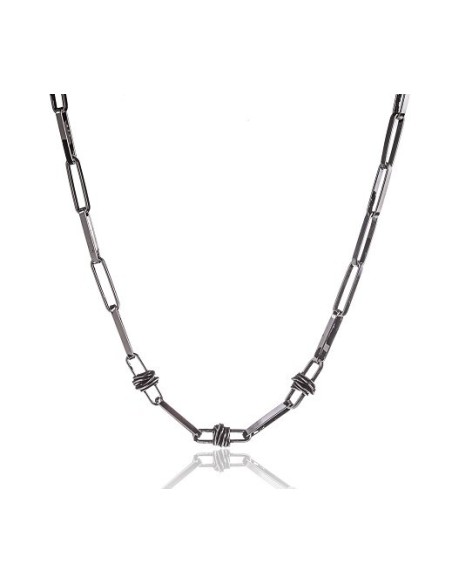 Giacomo Burroni Indomitus necklace with rectangular chain BC0303