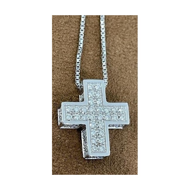 Salvini I Signs Cross Halskette mit seitlichen Diamanten - 20005870