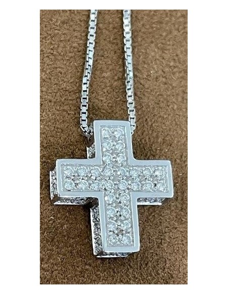 Salvini I Signs Cross Halskette mit seitlichen Diamanten - 20005870