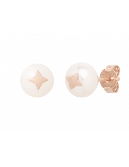 Mimì Les Lulu earrings white pearl and star in rose gold O23VLK1-75S