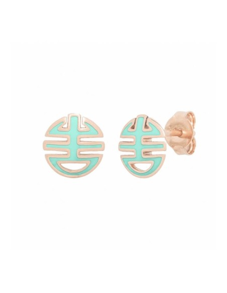 Mimì OgniBene earrings in pink gold and green enamel - O23VOKVR