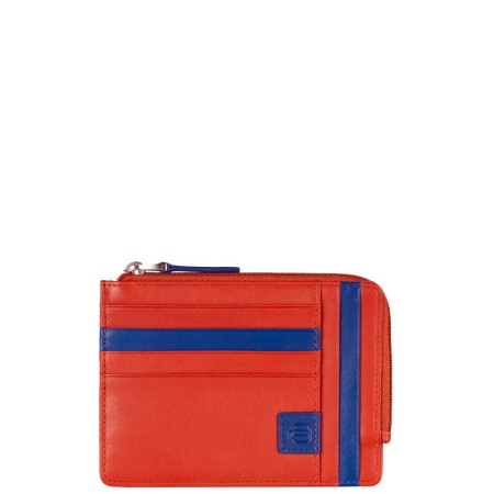 Leather zipper coin pouch orange - PU1243OK/AR