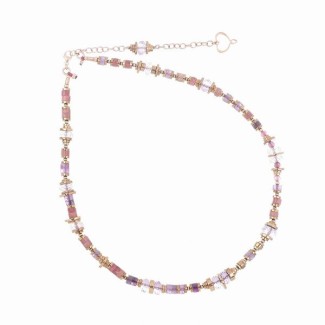 Collana donna Maman et Sophierosè con gemme viola e rosa GCDECPTS