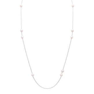 Mimi Nagai necklace in silver and rose gold with white pearls