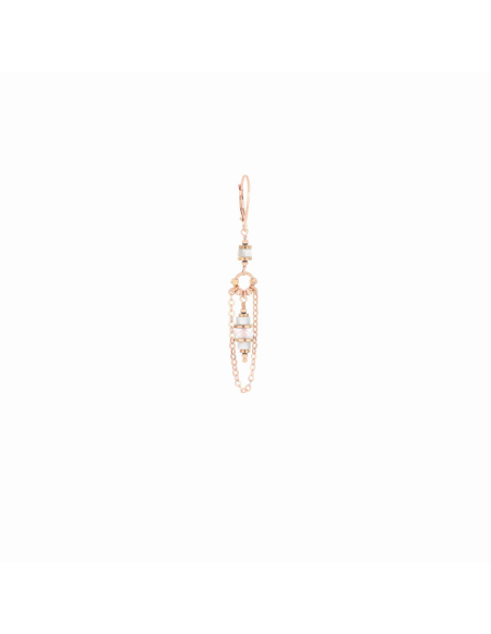 Maman et Sophie rose and mother-of-pearl pendant earring ORDEC10P