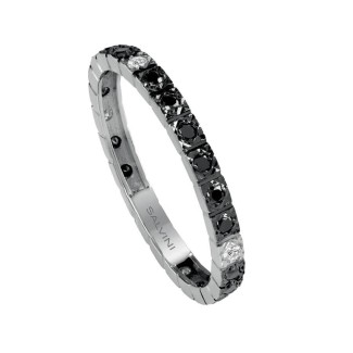 Anello Salvini Veretta in oro con diamanti neri e bianchi 20085740