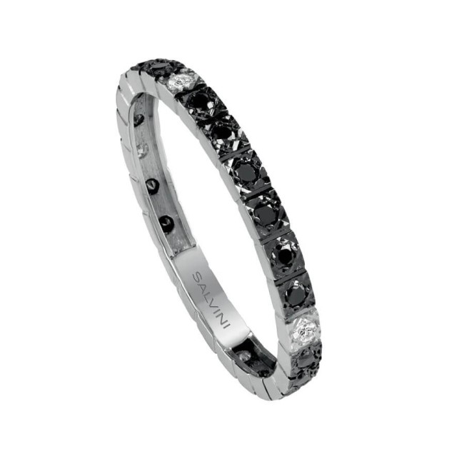 Salvini Veretta Ring in Gold mit schwarzen und weißen Diamanten 20085740