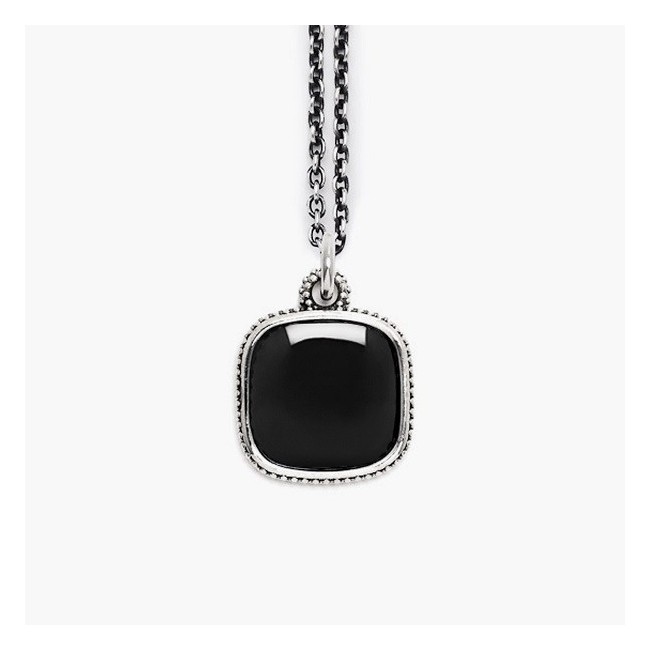 Nove25 collana pendente agata nera N25COLPO167