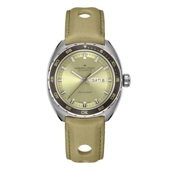 Hamilton Pan Europ Day Date Auto Sage Green Watch - H35445860