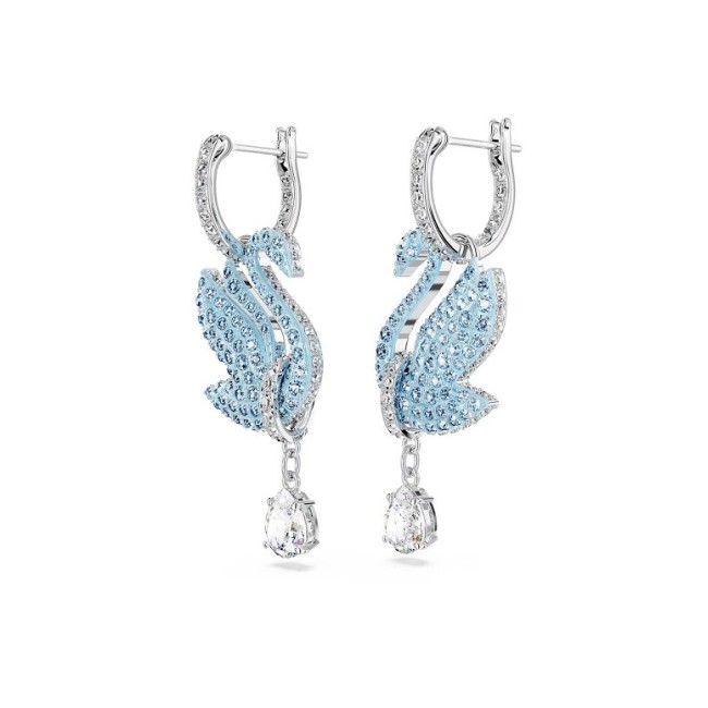 Orecchini pendenti Swarovski Iconic Swan con cristalli azzurri 5660593