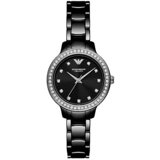 Orologio donna Emporio Armani nero in ceramica e cristalli AR70008
