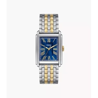 Fossil Carraway Blue Two Tone Steel Watch - FS6010