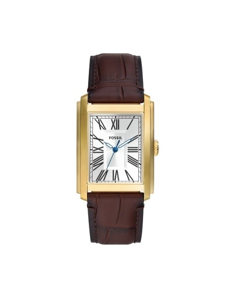 Orologio Fossil Carraway dorato con pelle marrone FS6011