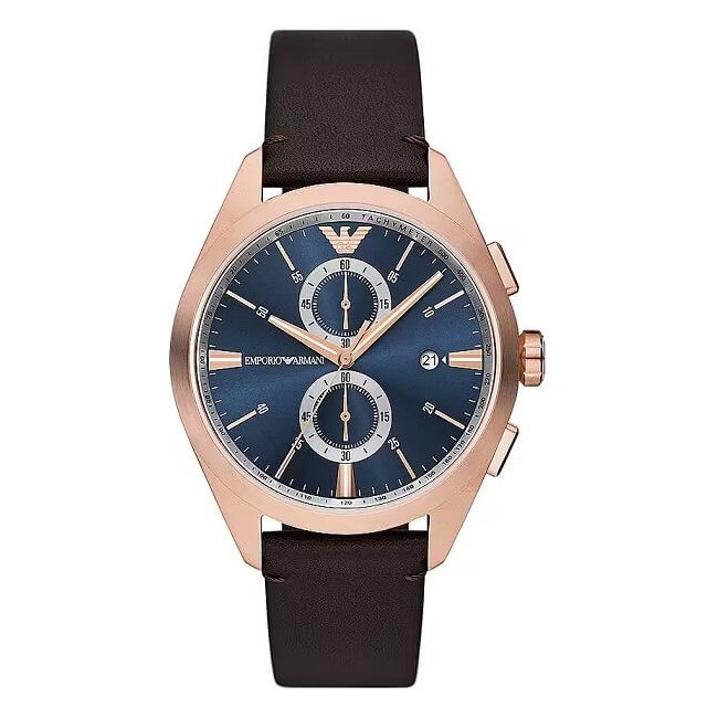 Emporio Armani Claudio rose and leather men's watch - AR11554