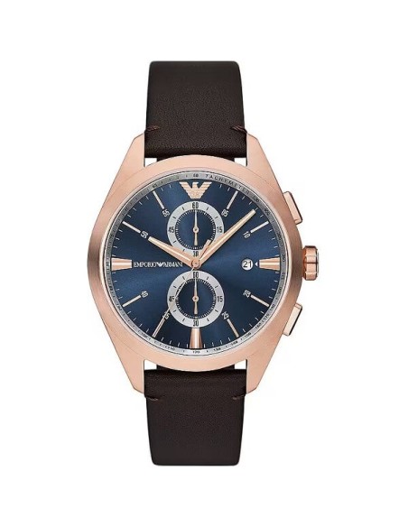Emporio Armani Claudio rose and leather men's watch - AR11554