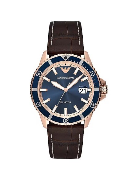 Emporio Armani Gianni rose and blue men's watch with leather - AR11556