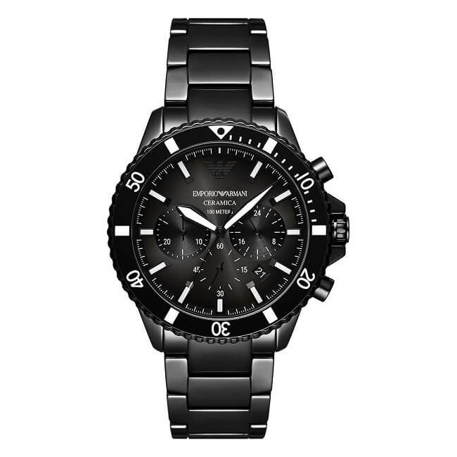 Emporio Armani schwarze Chrono-Keramik-Herrenuhr – AR70010