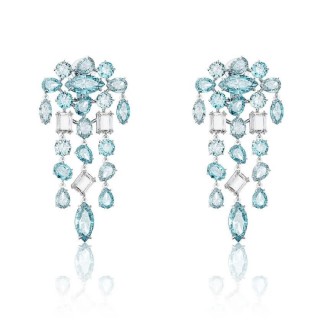 Swarovski Gema Kronleuchter-Ohrringe mit blauen Kristallen 5666015