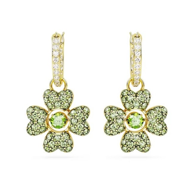 Swarovski Idyllia grüne vierblättrige Kleeblatt-Ohrringe – 5670664