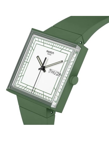Swatch Bioceramic What If Green Square Green Uhr – SO34G700