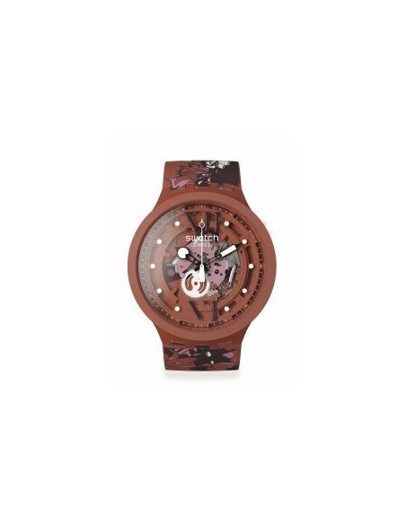 Swatch Camoflower Cotton Big Bold brown watch SB05C100